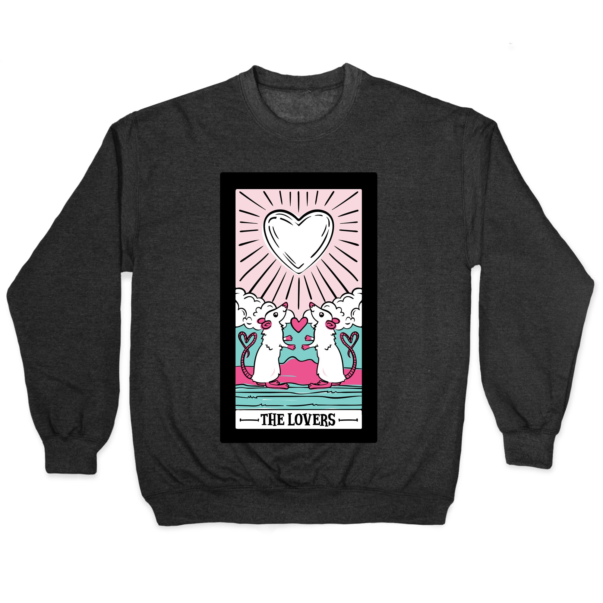 The Rat Lovers Tarot White Print Crewneck Sweatshirt