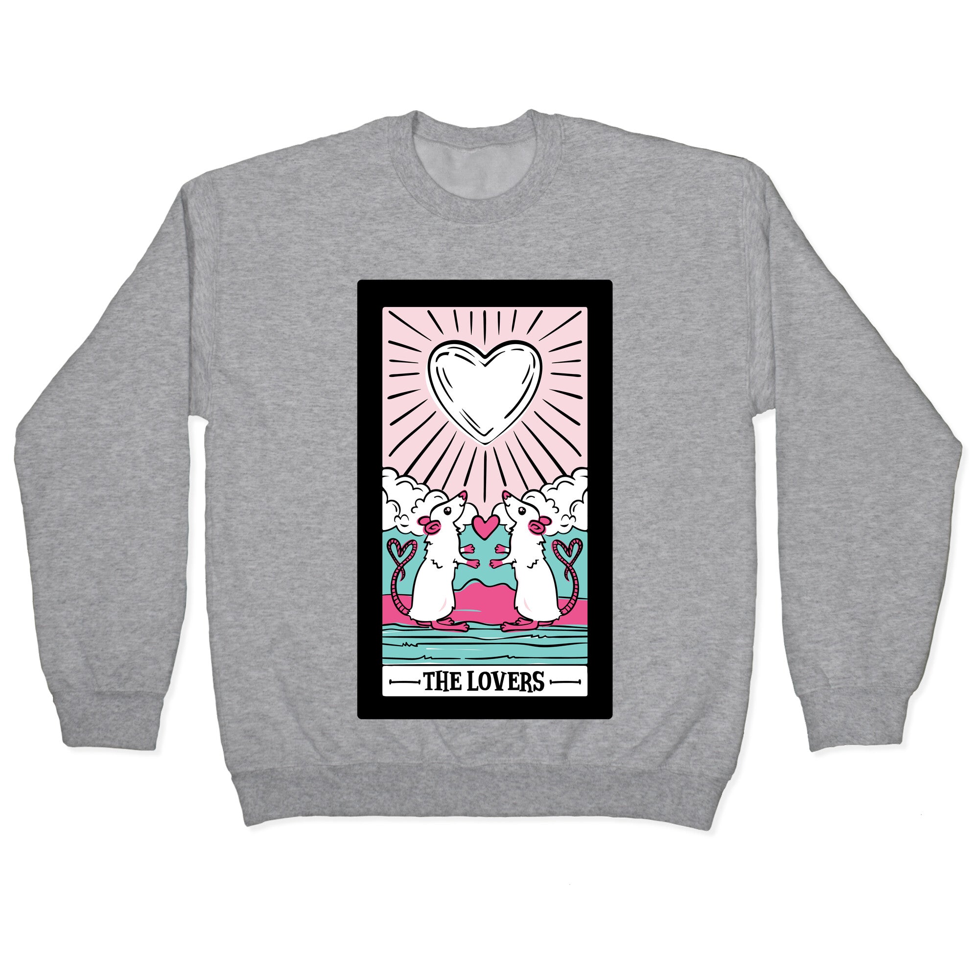 The Rat Lovers Tarot White Print Crewneck Sweatshirt