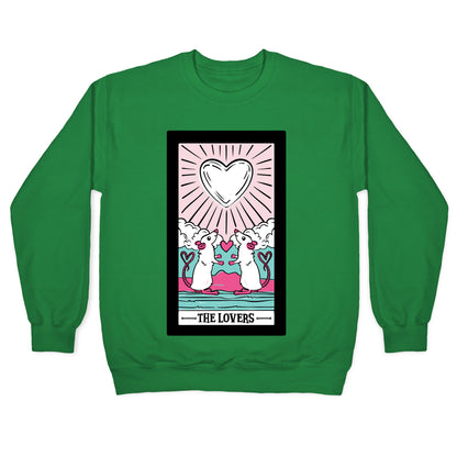 The Rat Lovers Tarot White Print Crewneck Sweatshirt