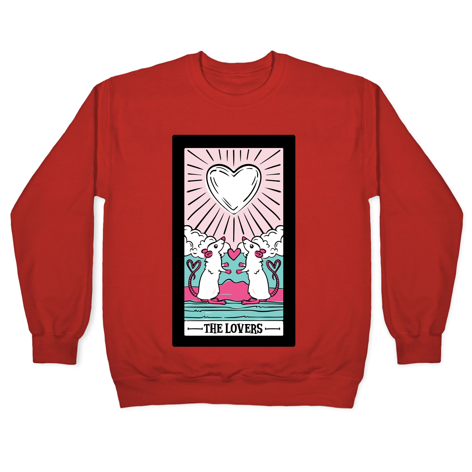 The Rat Lovers Tarot White Print Crewneck Sweatshirt