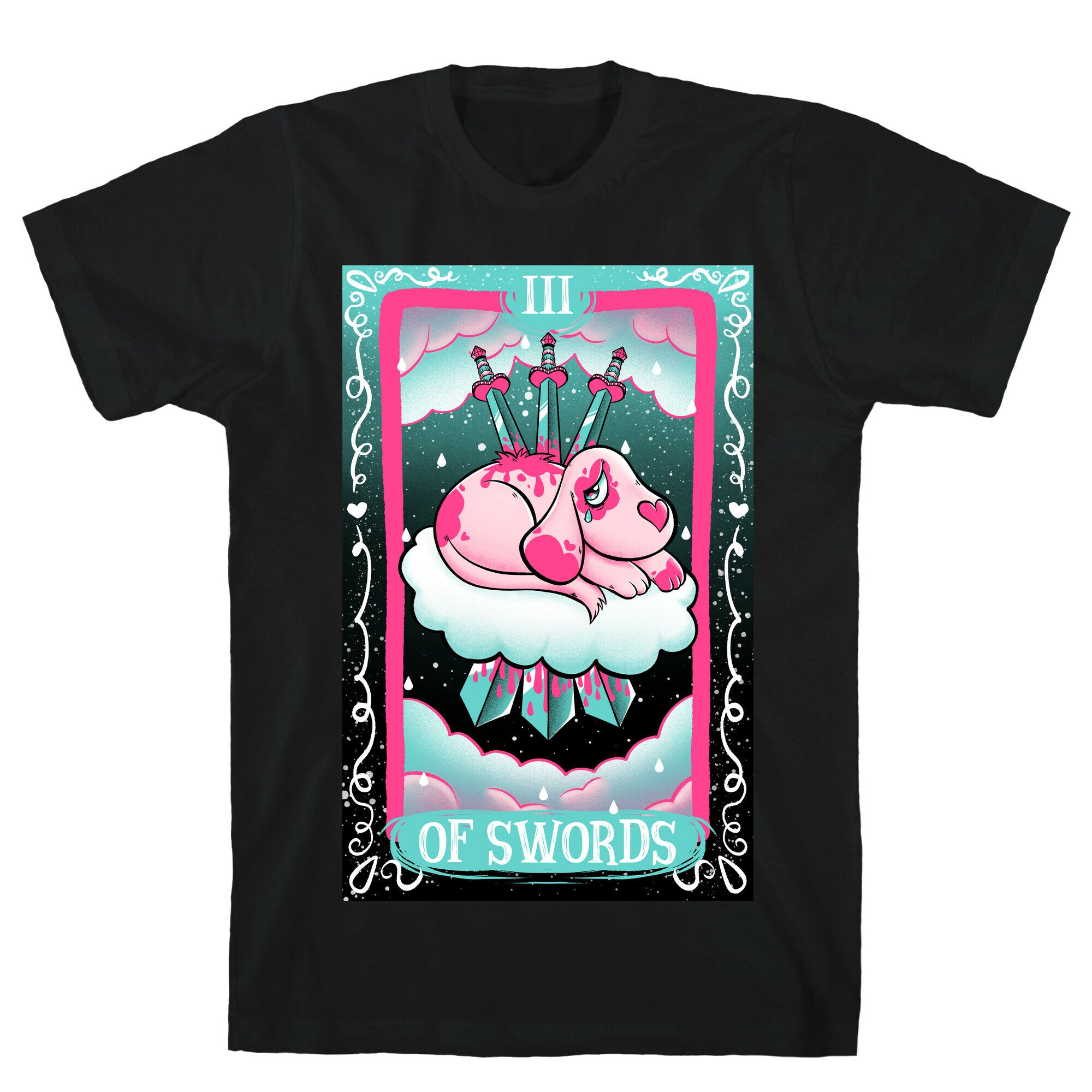 Creepy Cute Tarots: Three Of Swords T-Shirt