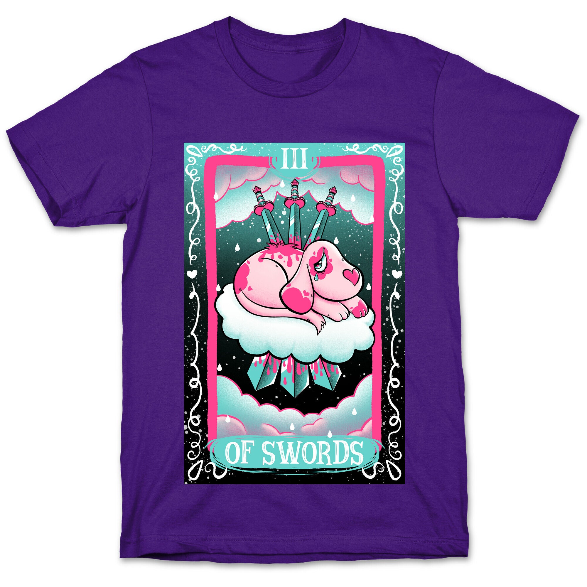 Creepy Cute Tarots: Three Of Swords T-Shirt