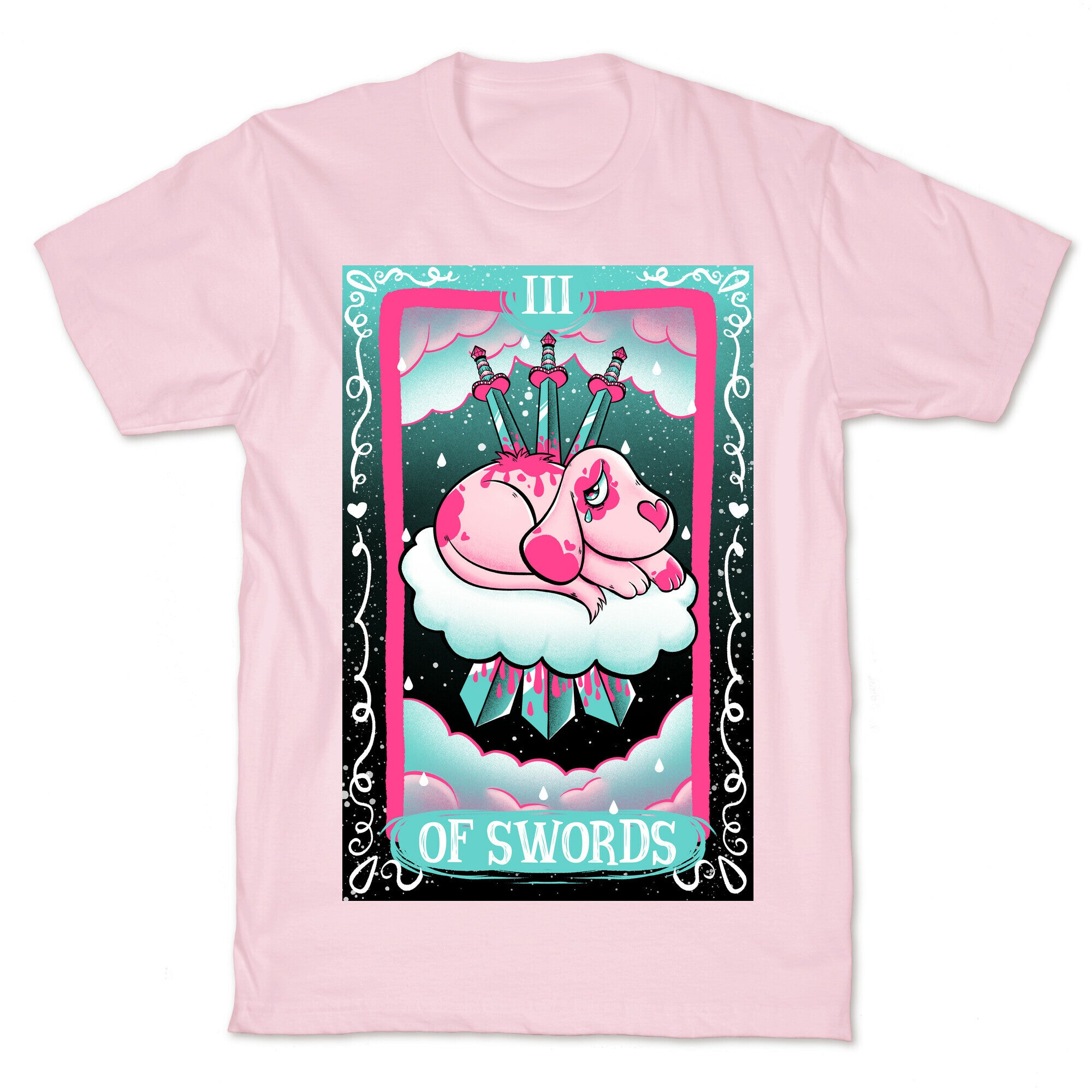 Creepy Cute Tarots: Three Of Swords T-Shirt