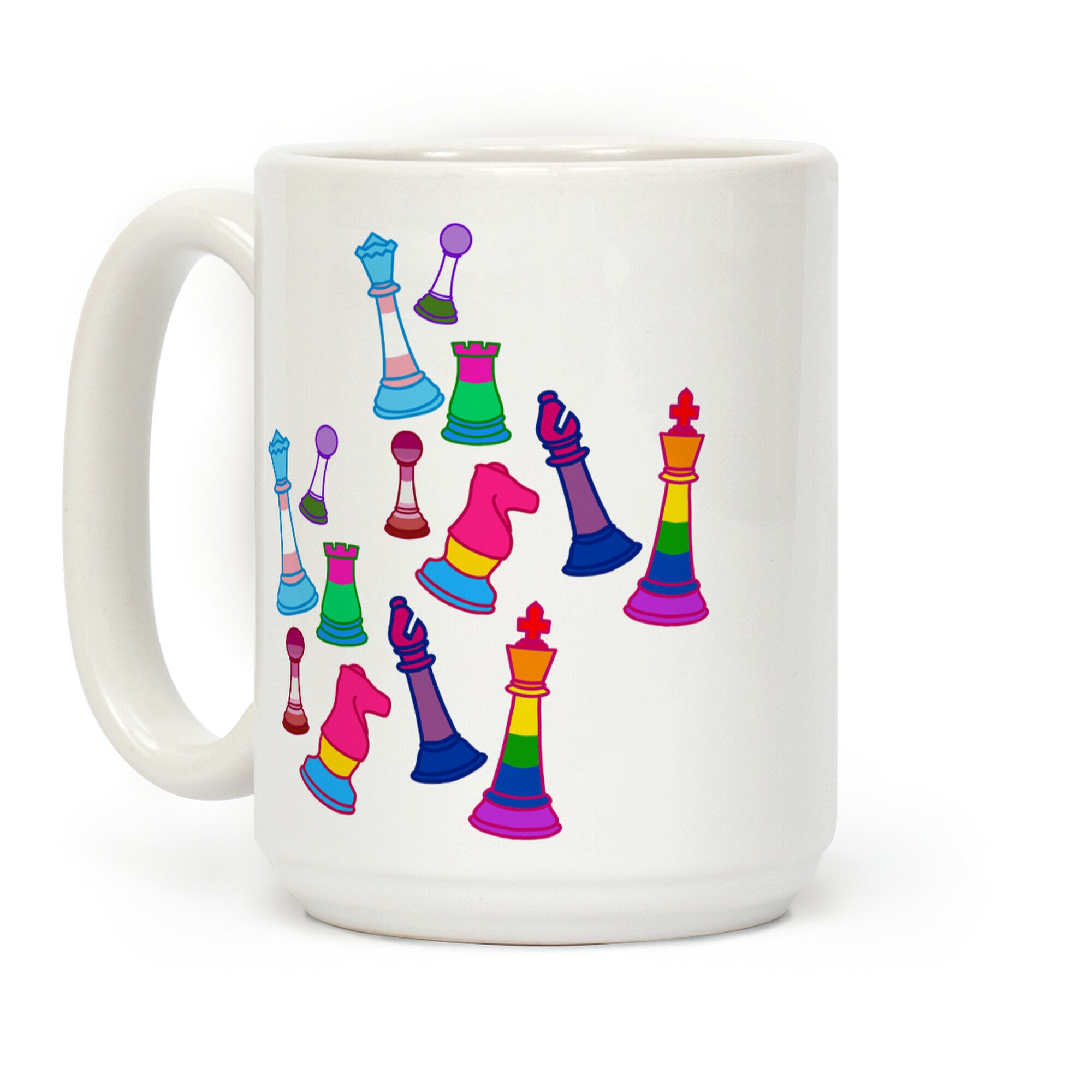 Pride Chess Pieces Pattern Coffee Mug