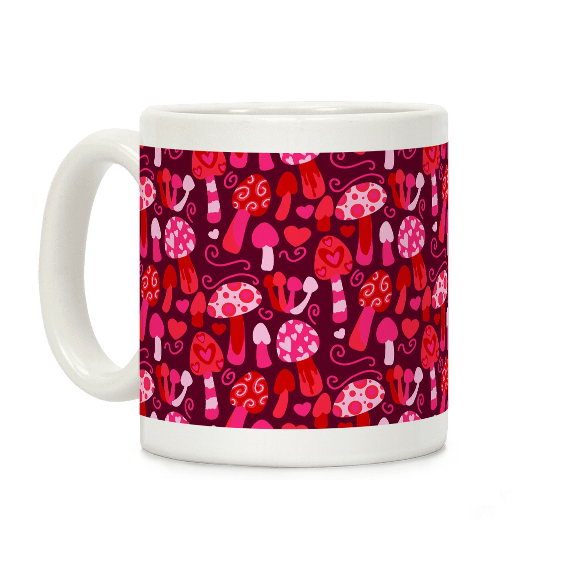 Valentine's Day Mushrooms Pattern Coffee Mug