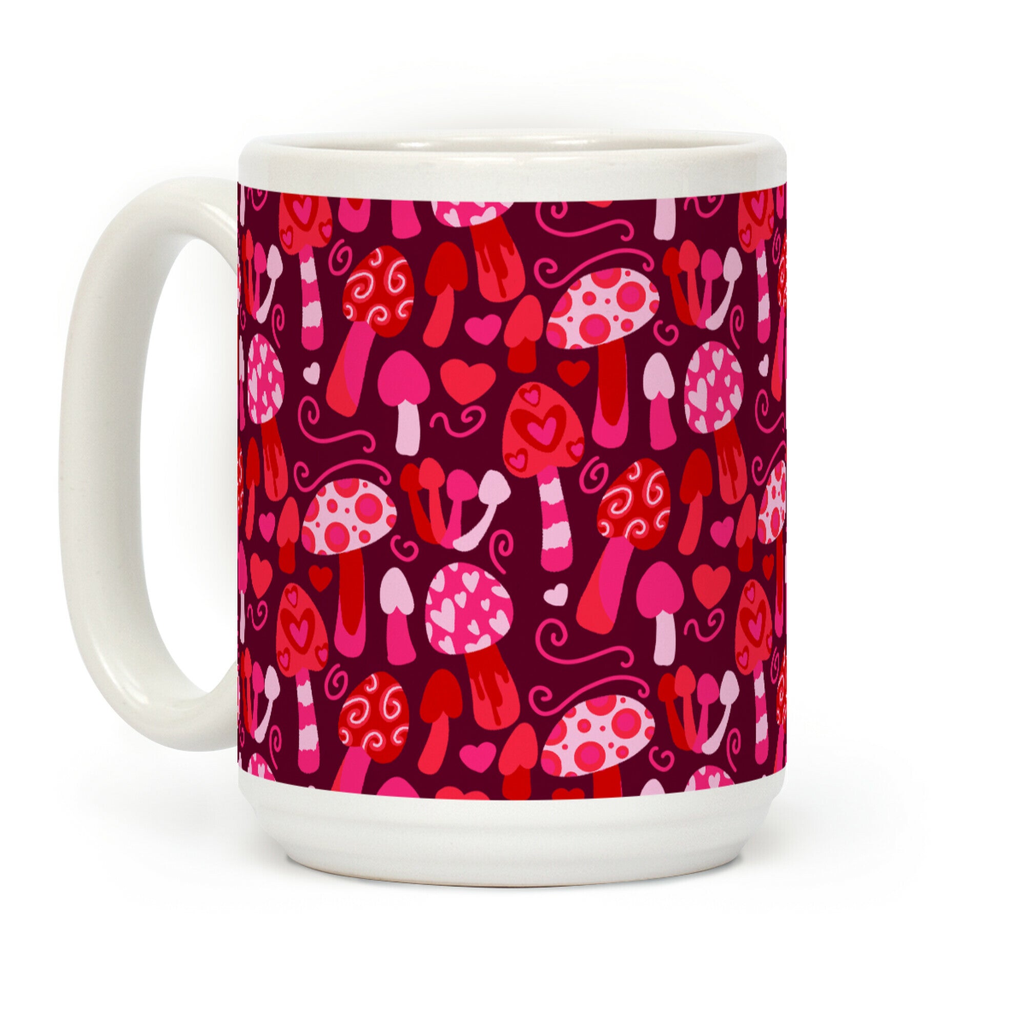 Valentine's Day Mushrooms Pattern Coffee Mug