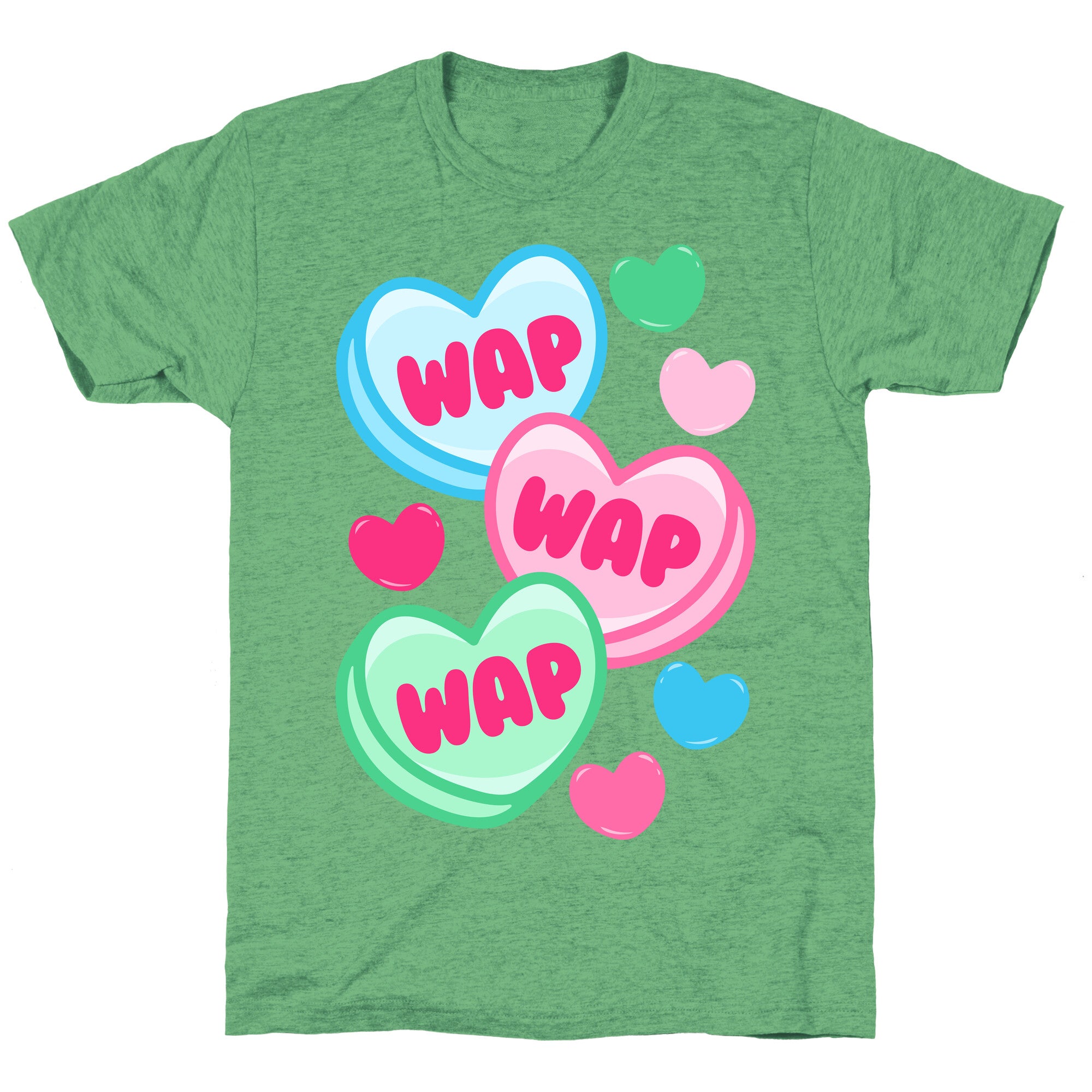 WAP WAP WAP Candy Hearts Parody White Print Unisex Triblend Tee