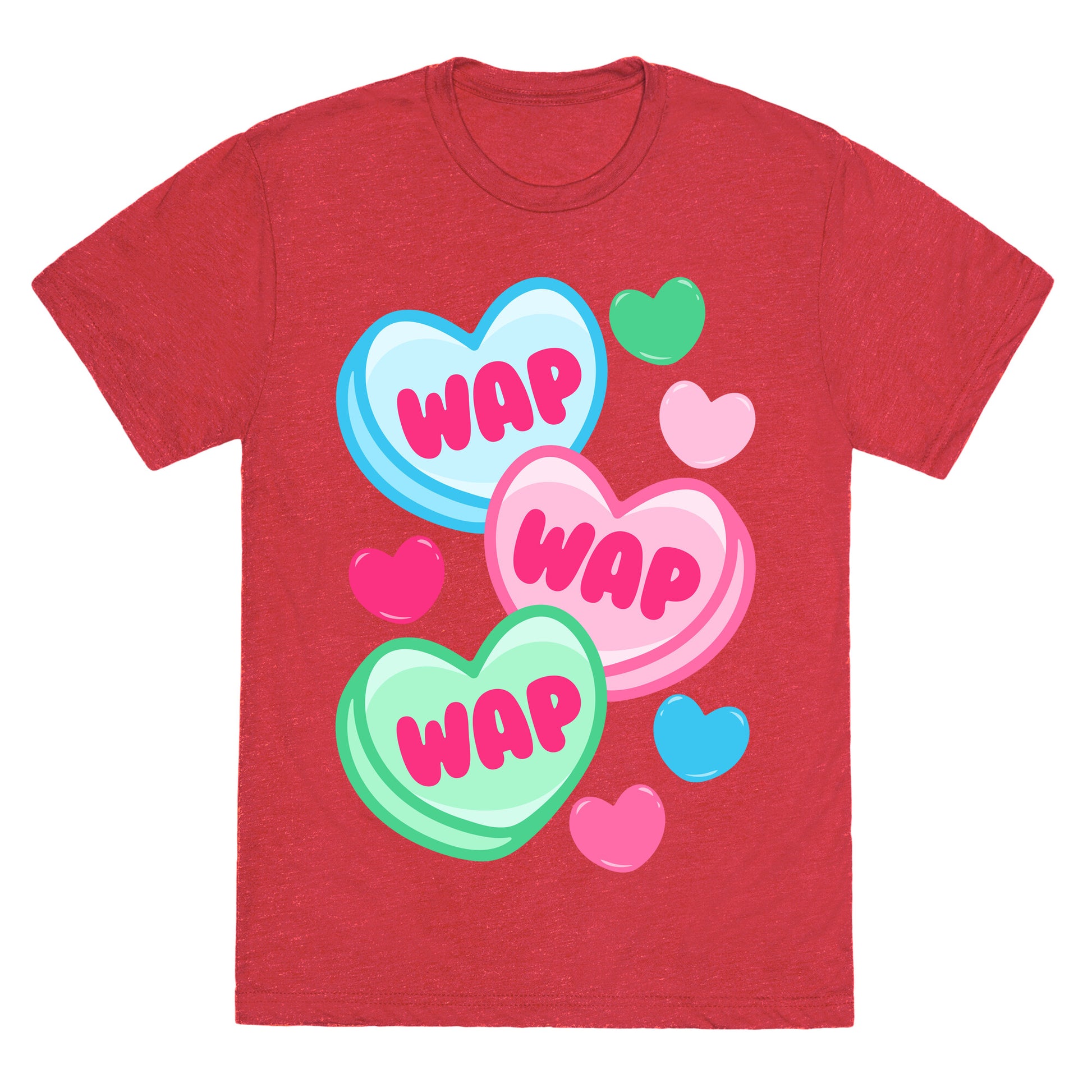 WAP WAP WAP Candy Hearts Parody White Print Unisex Triblend Tee