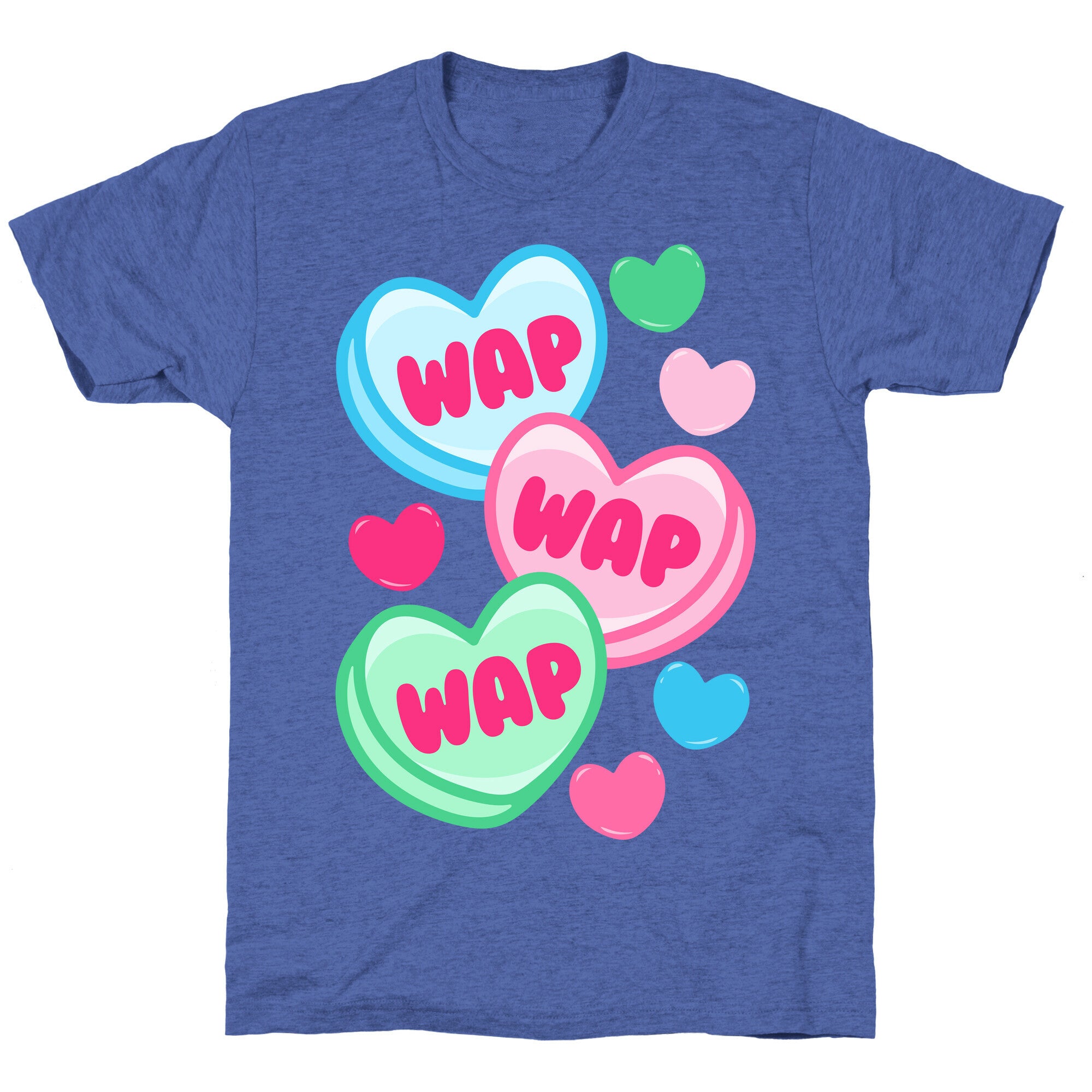 WAP WAP WAP Candy Hearts Parody White Print Unisex Triblend Tee