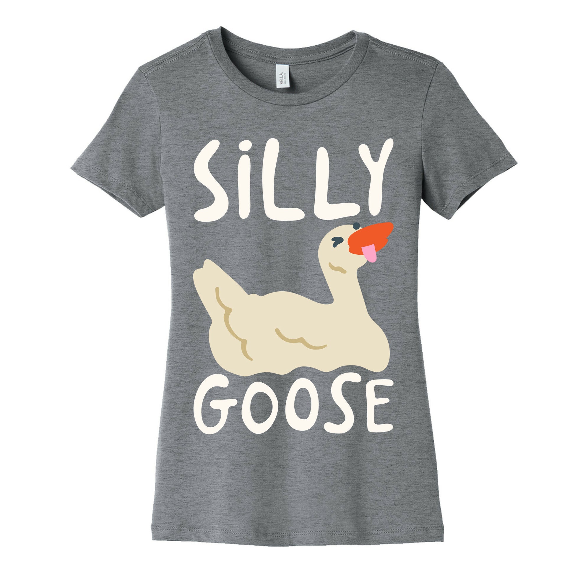 Silly Goose White Print Women's Cotton Tee