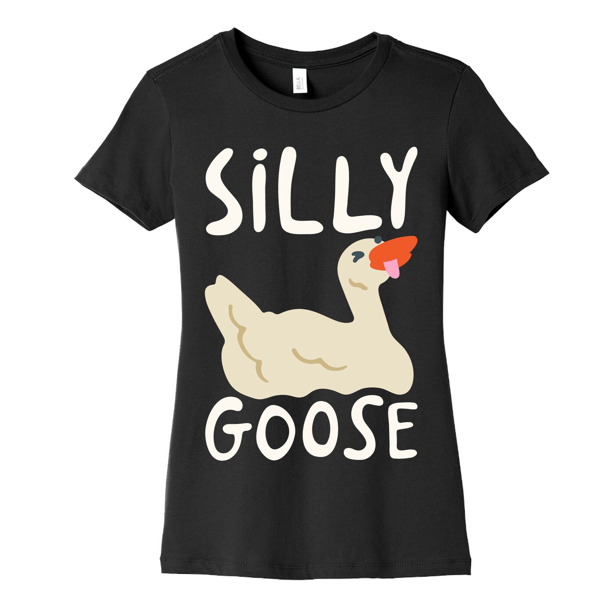 Silly Goose White Print Women's Cotton Tee