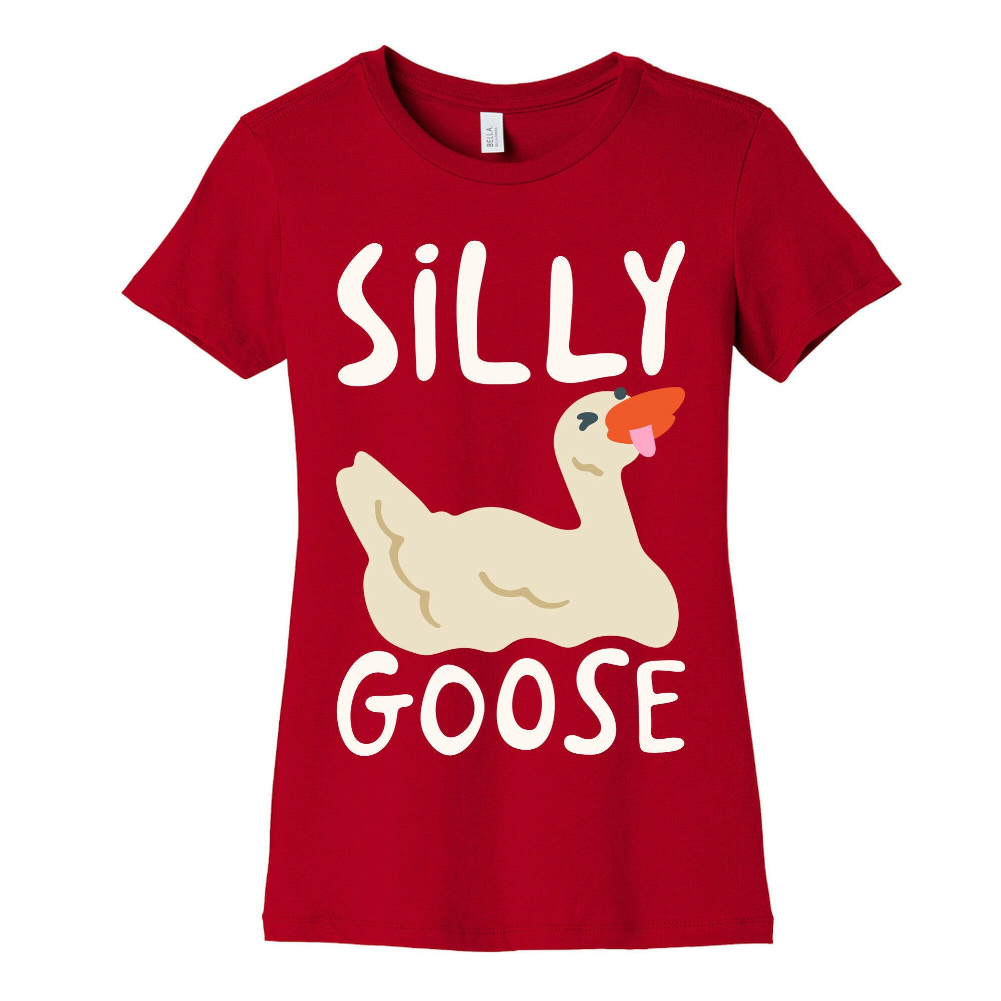 Silly Goose White Print Women's Cotton Tee