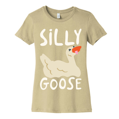 Silly Goose White Print Women's Cotton Tee