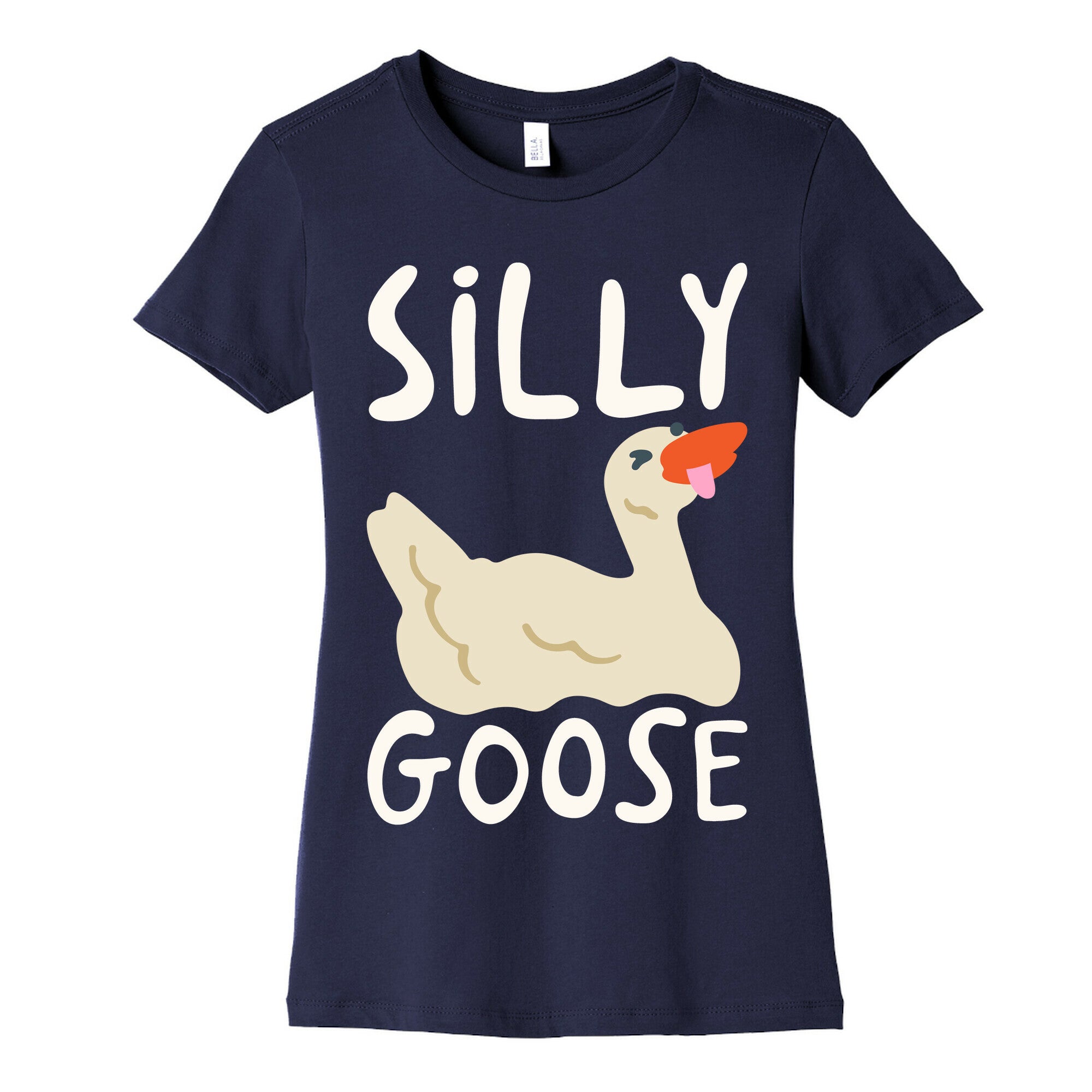 Silly Goose White Print Women's Cotton Tee