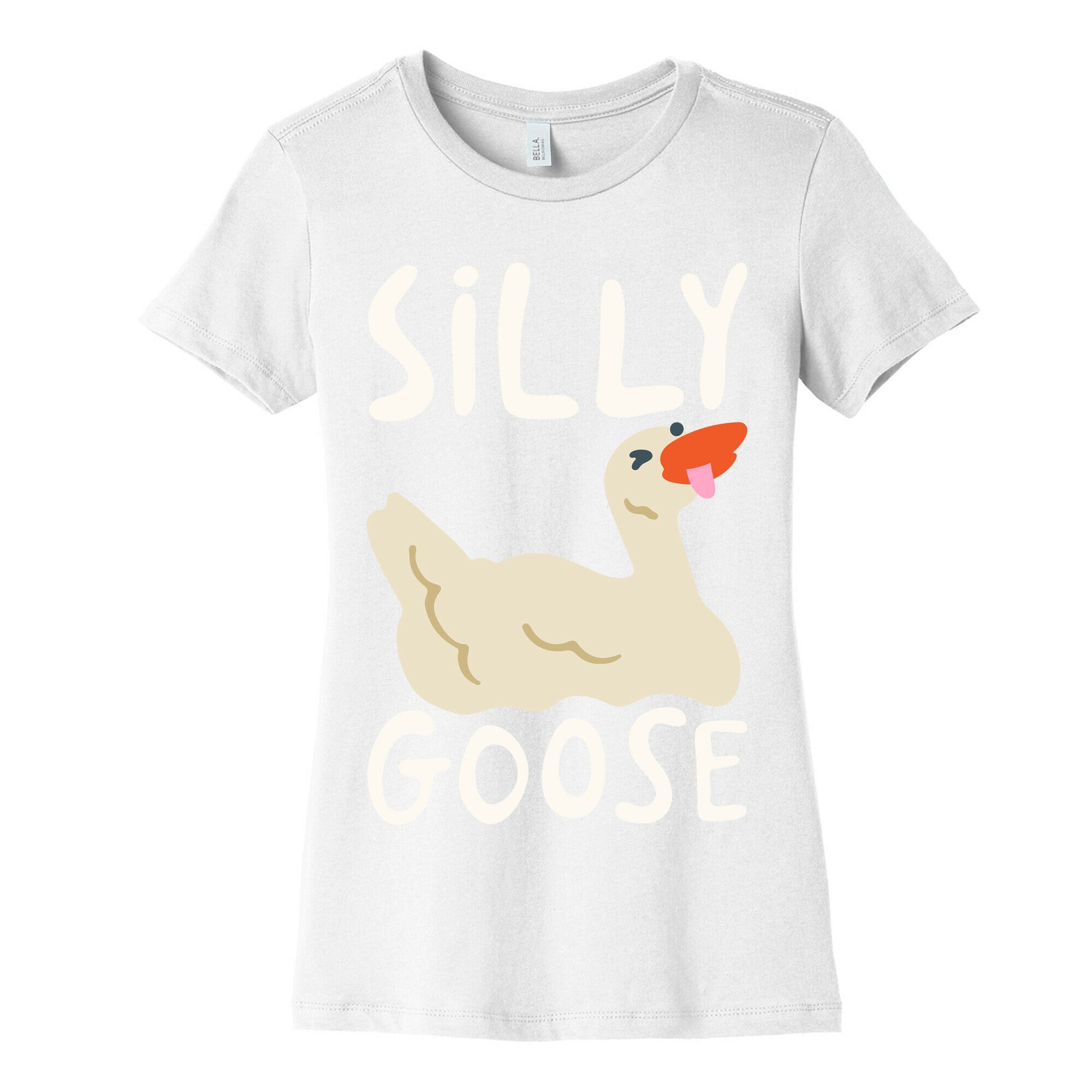 Silly Goose White Print Women's Cotton Tee