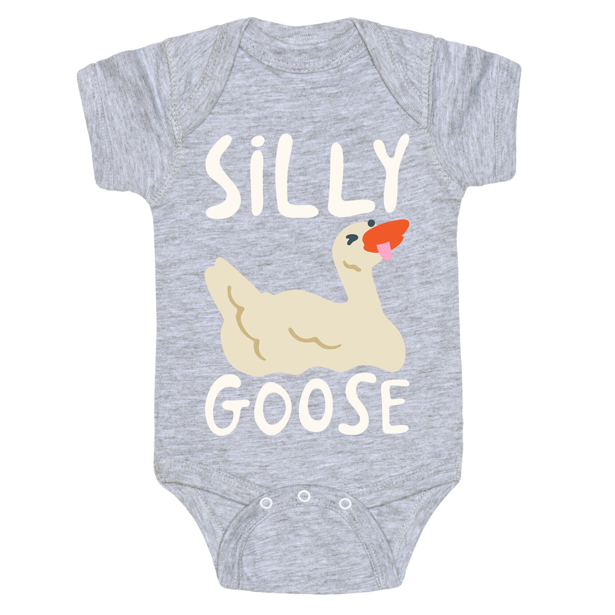 Silly Goose White Print Baby One Piece