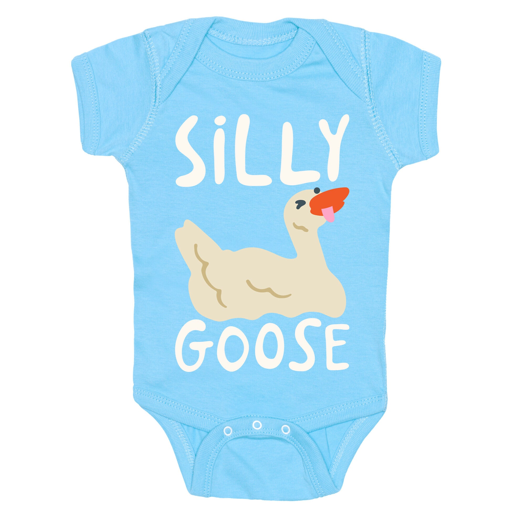 Silly Goose White Print Baby One Piece