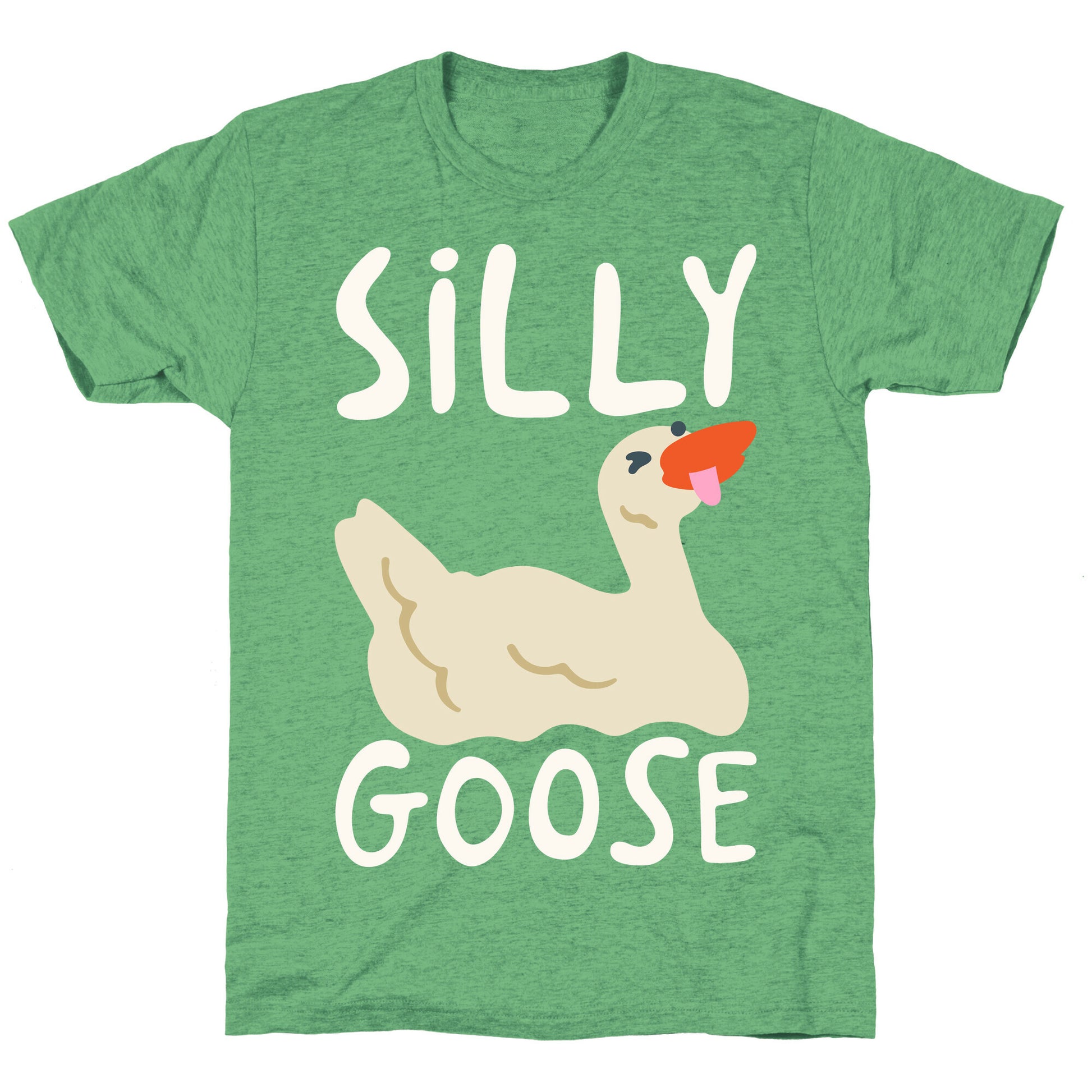 Silly Goose White Print Unisex Triblend Tee