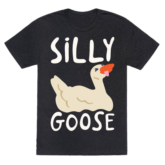 Silly Goose White Print Unisex Triblend Tee