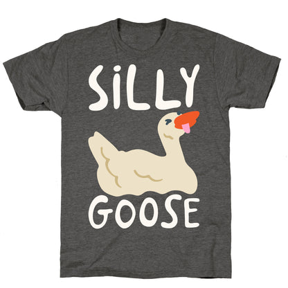 Silly Goose White Print Unisex Triblend Tee