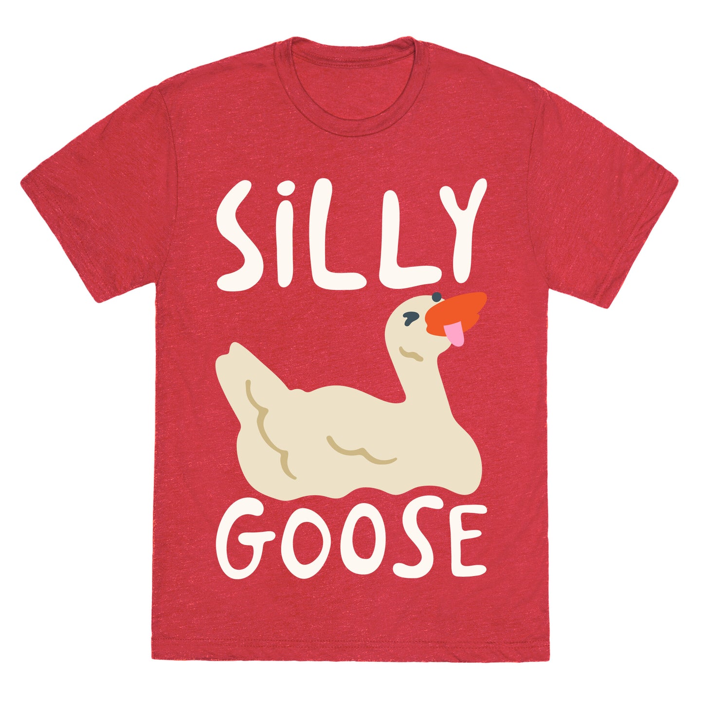Silly Goose White Print Unisex Triblend Tee