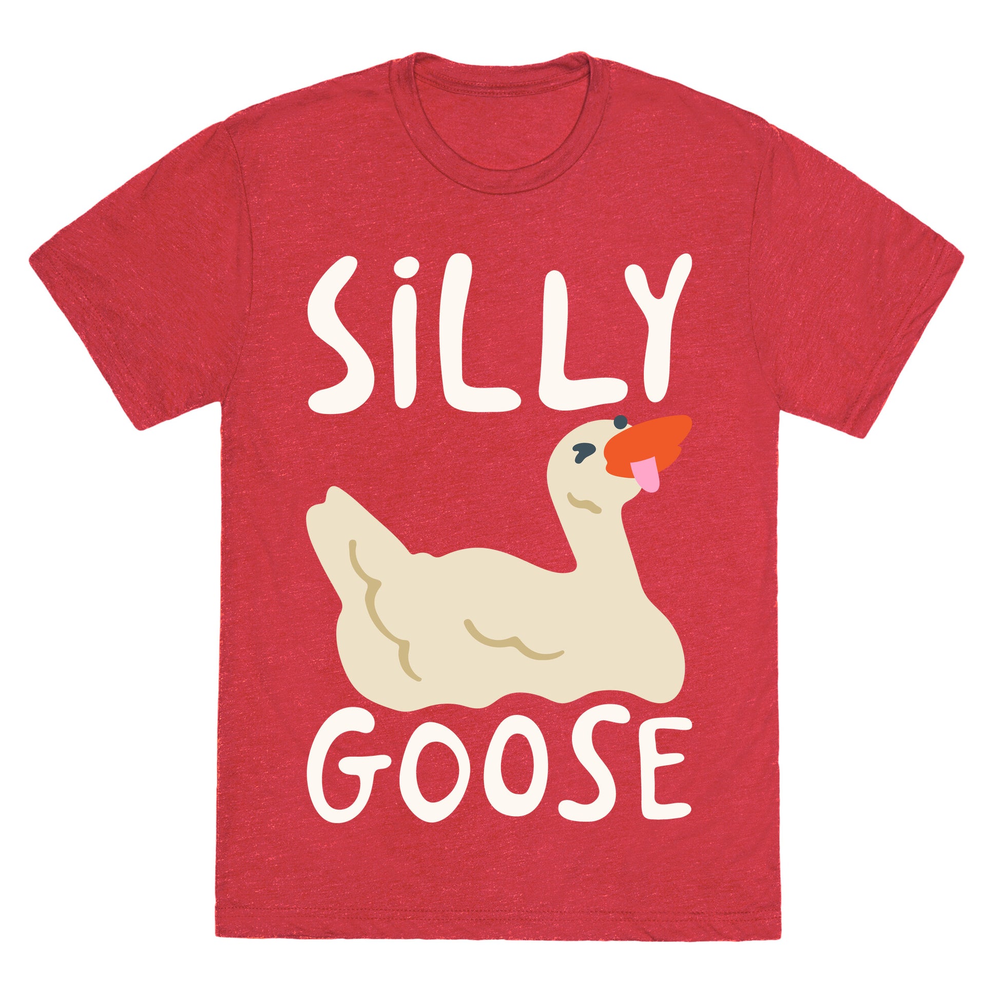 Silly Goose White Print Unisex Triblend Tee
