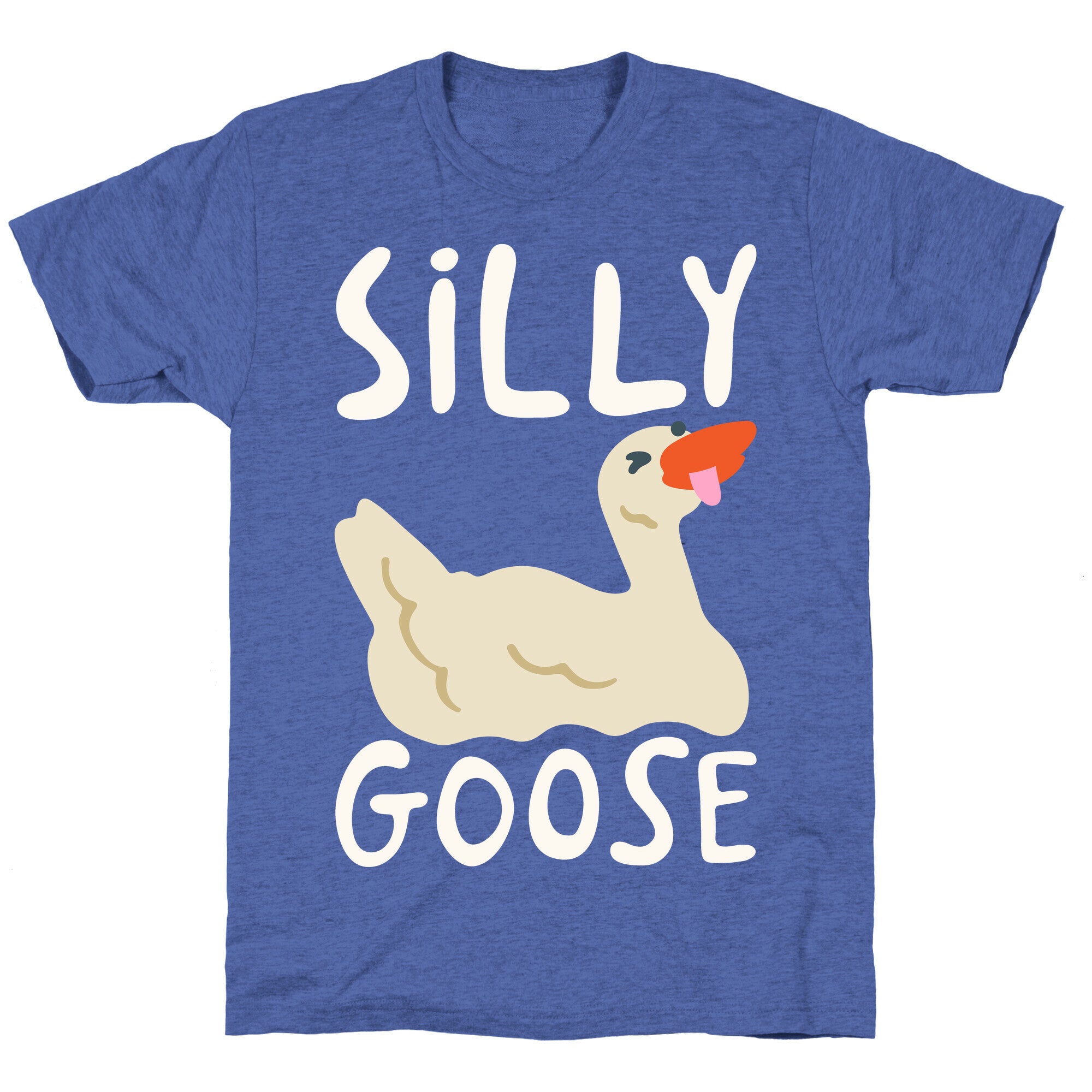 Silly Goose White Print Unisex Triblend Tee