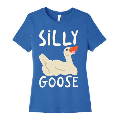 Silly Goose White Print Women's Cotton Tee