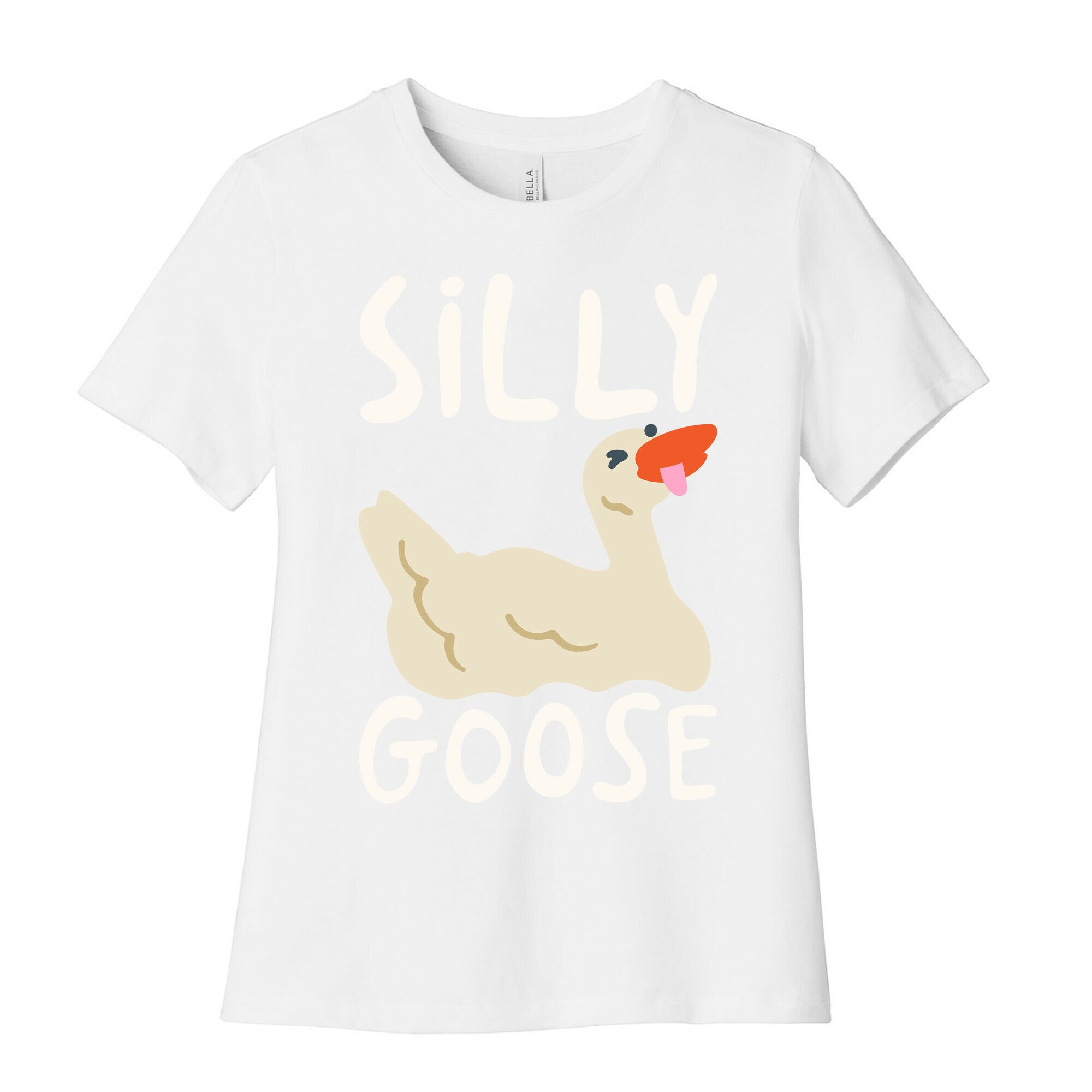 Silly Goose White Print Women's Cotton Tee