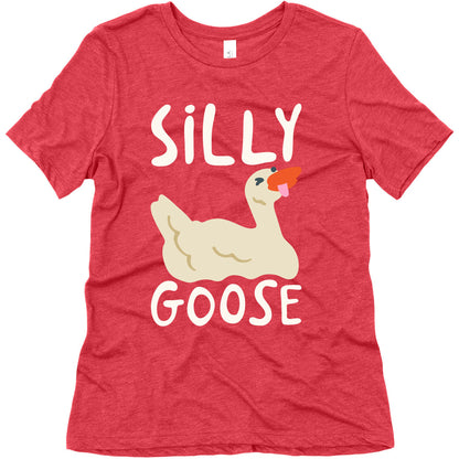 Silly Goose White Print Women's Triblend Tee