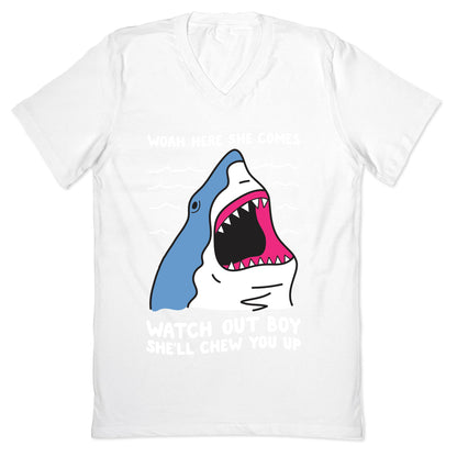 Maneater Shark V-Neck