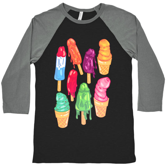 Popsicle Penises Baseball Tee