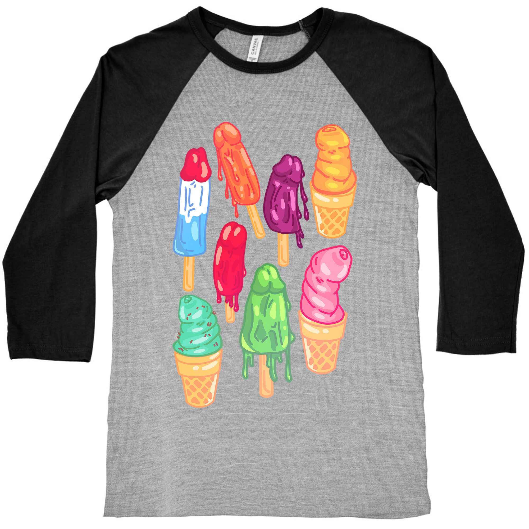 Popsicle Penises Baseball Tee