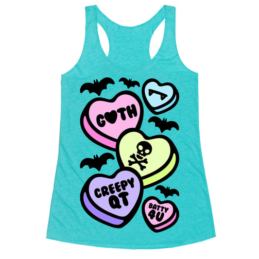 Goth Candy Hearts Racerback Tank