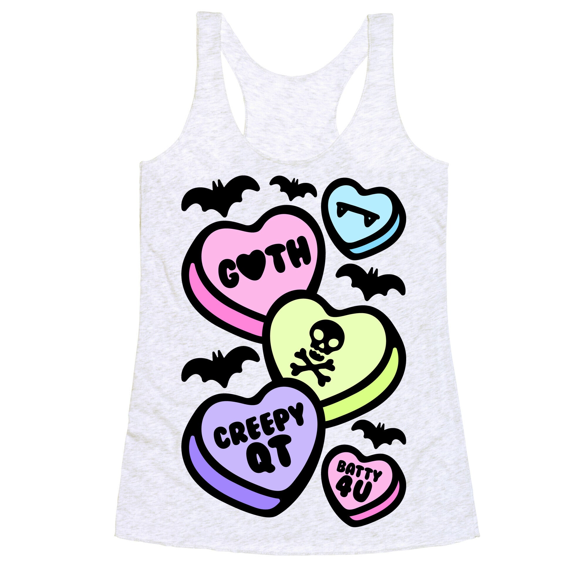 Goth Candy Hearts Racerback Tank
