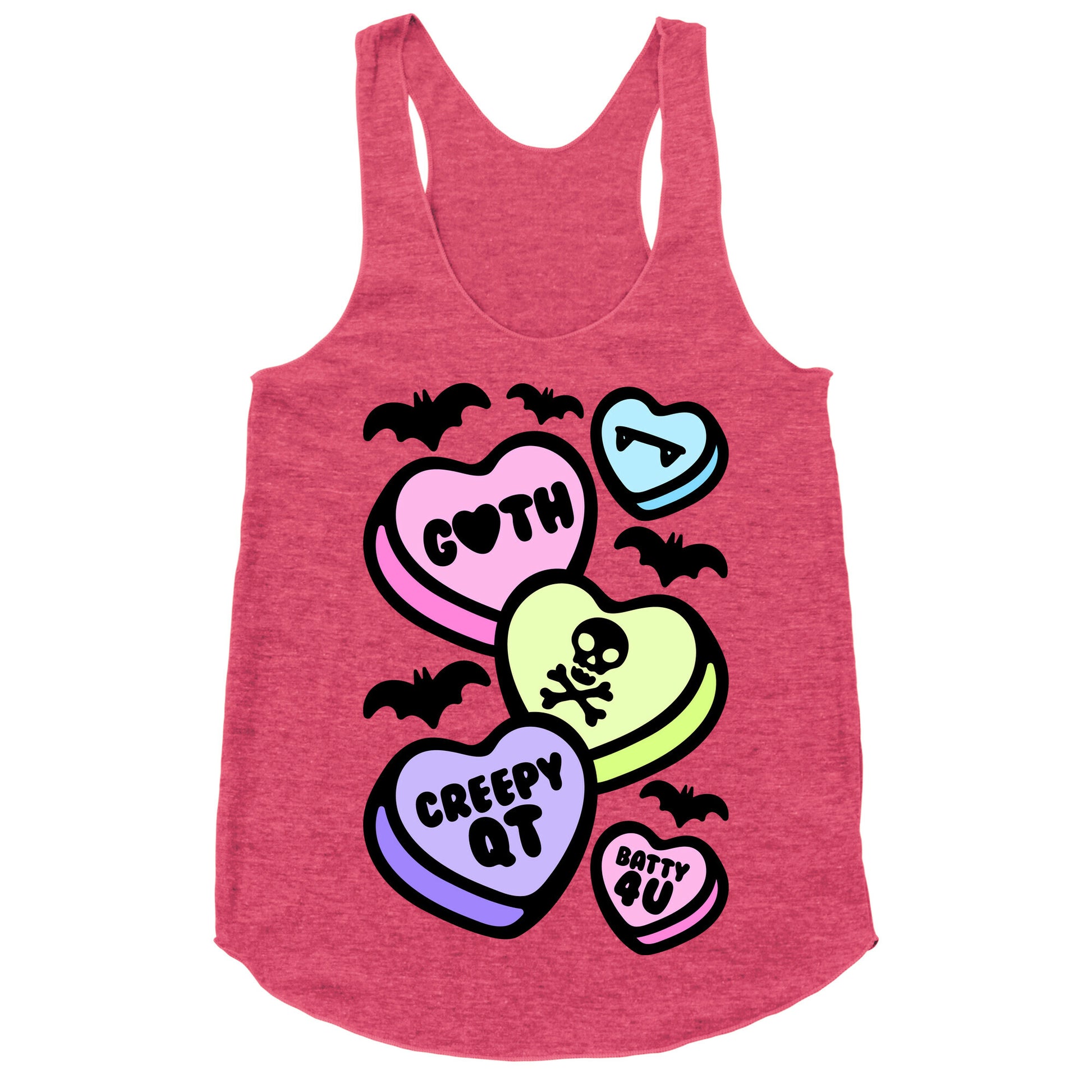 Goth Candy Hearts Racerback Tank