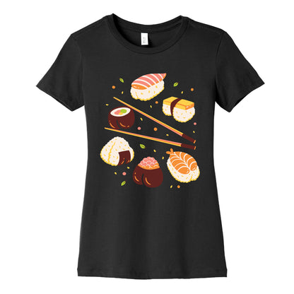 Subtle Sushi Booty Women's Cotton Tee