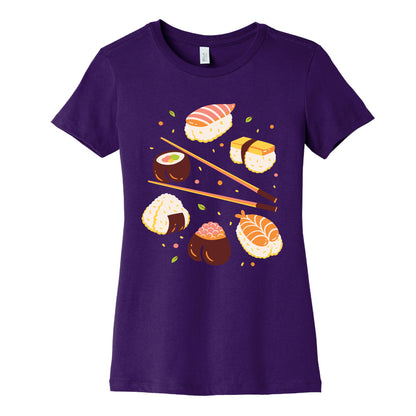 Subtle Sushi Booty Women's Cotton Tee