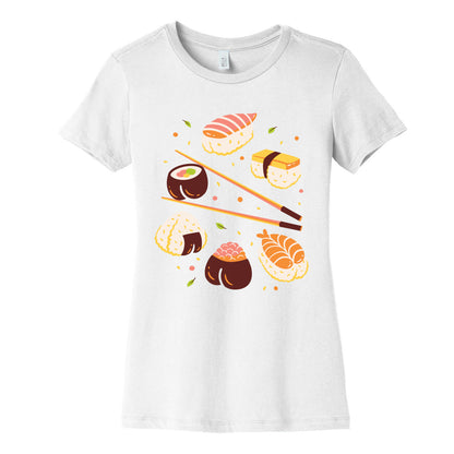 Subtle Sushi Booty Women's Cotton Tee