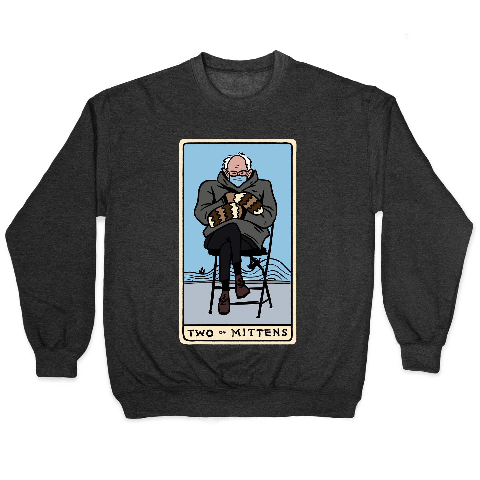 Two of Mittens (Bernie Tarot Parody) Crewneck Sweatshirt