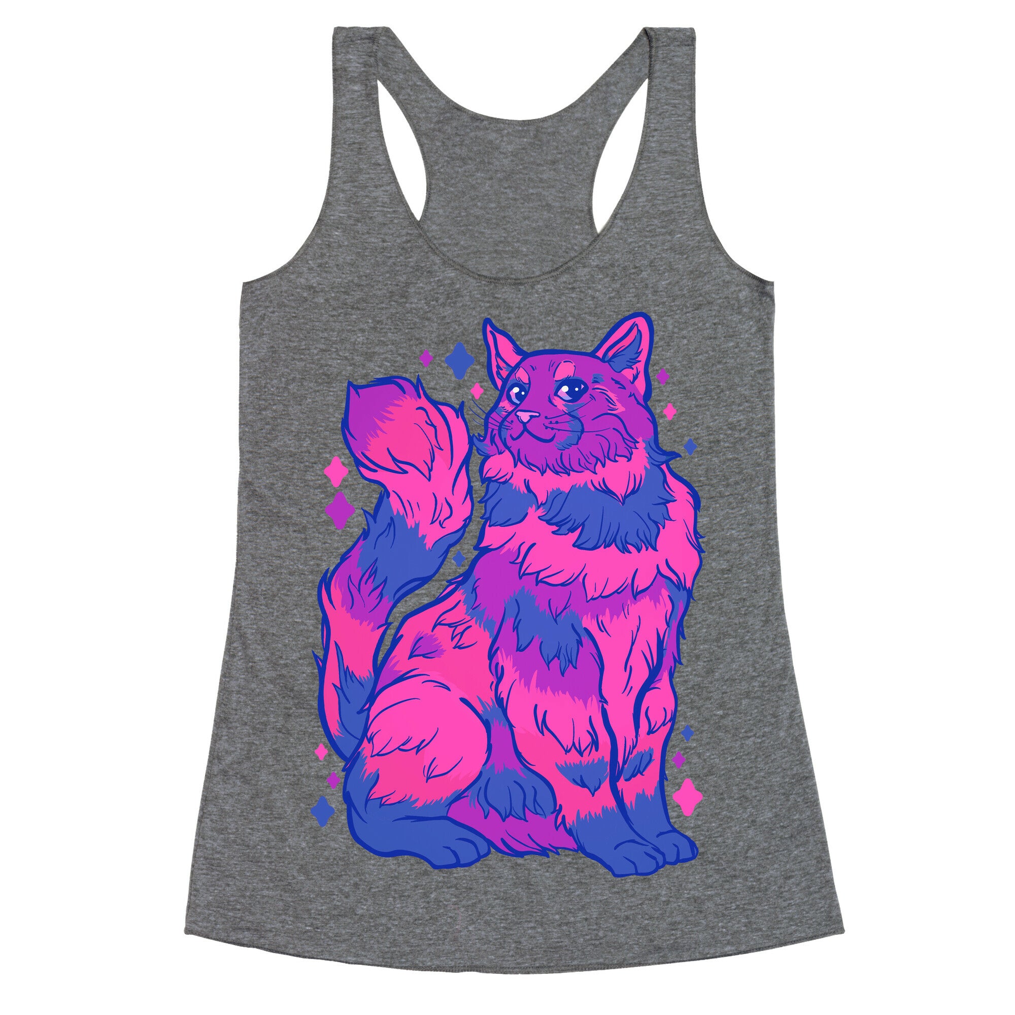 Bisexual Pride Cat Racerback Tank