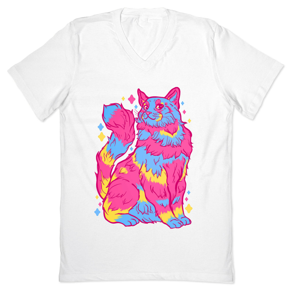 Pansexual Pride Cat V-Neck