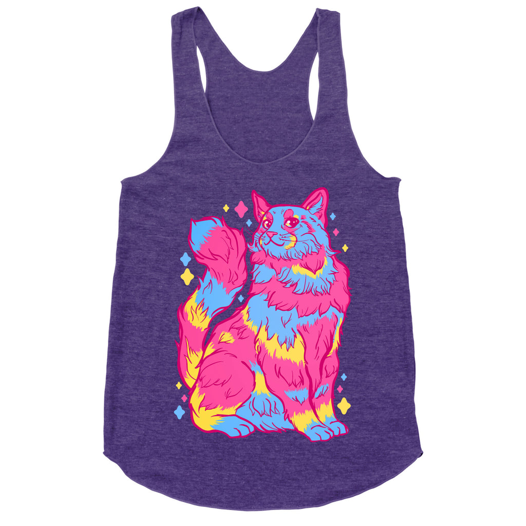 Pansexual Pride Cat Racerback Tank