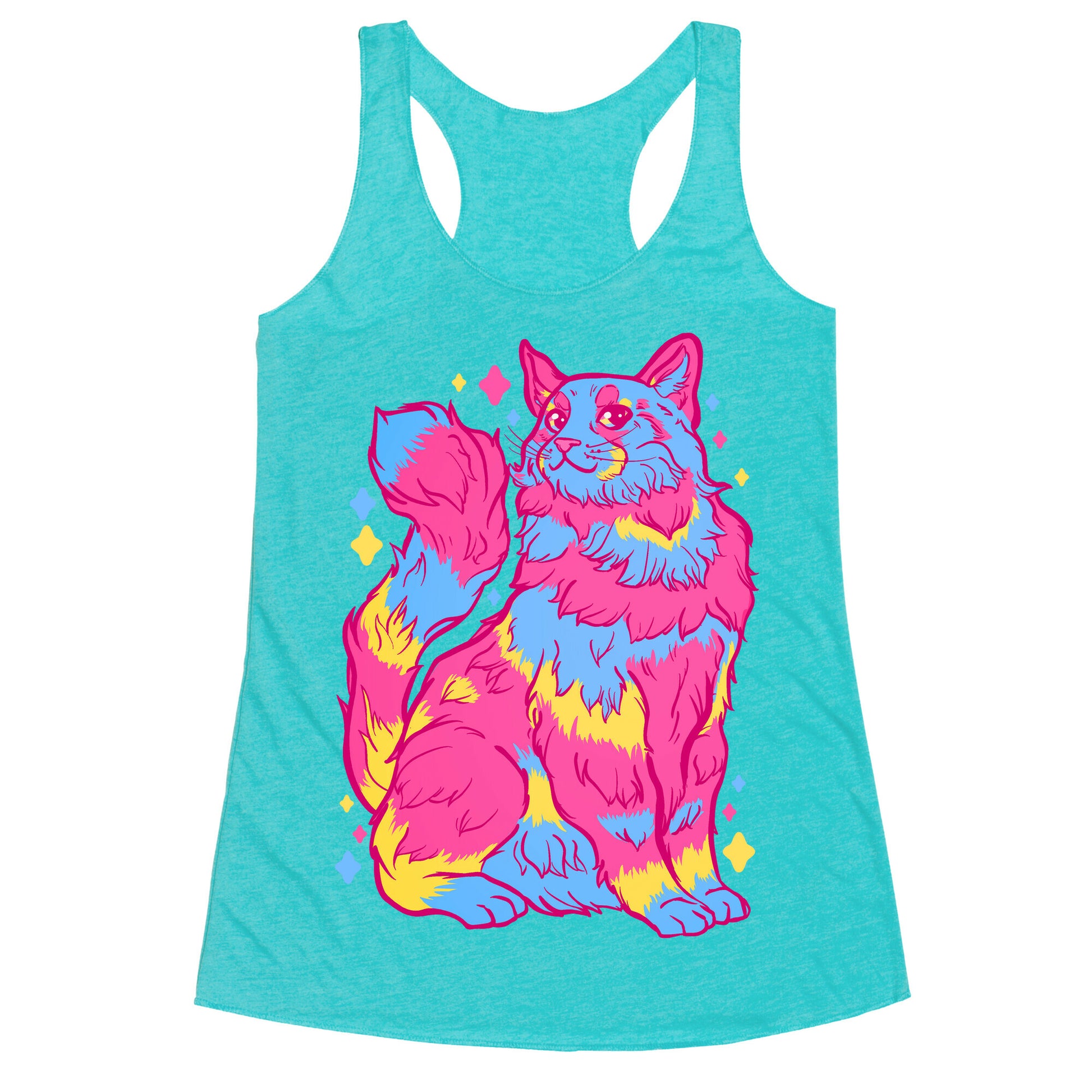 Pansexual Pride Cat Racerback Tank