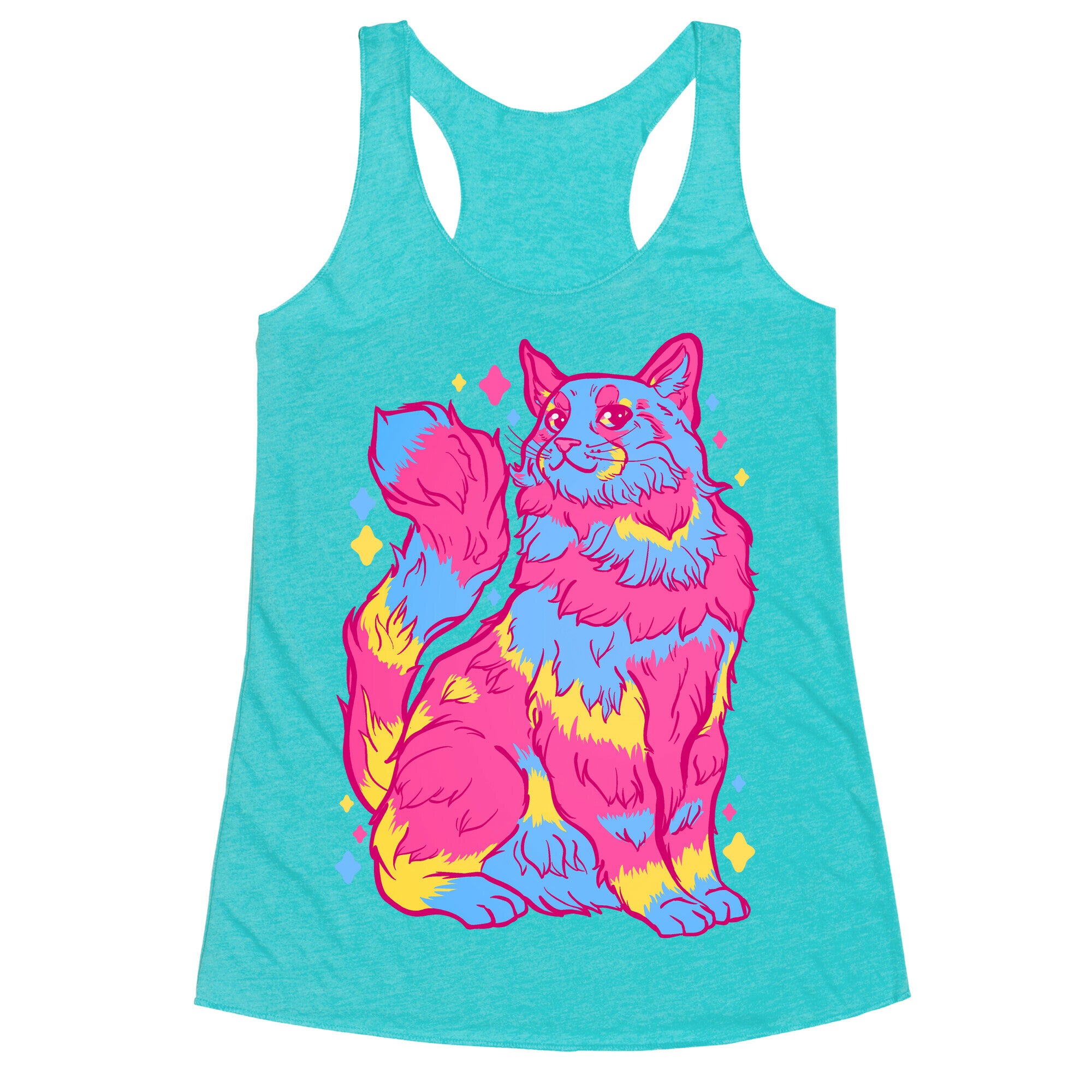 Pansexual Pride Cat Racerback Tank