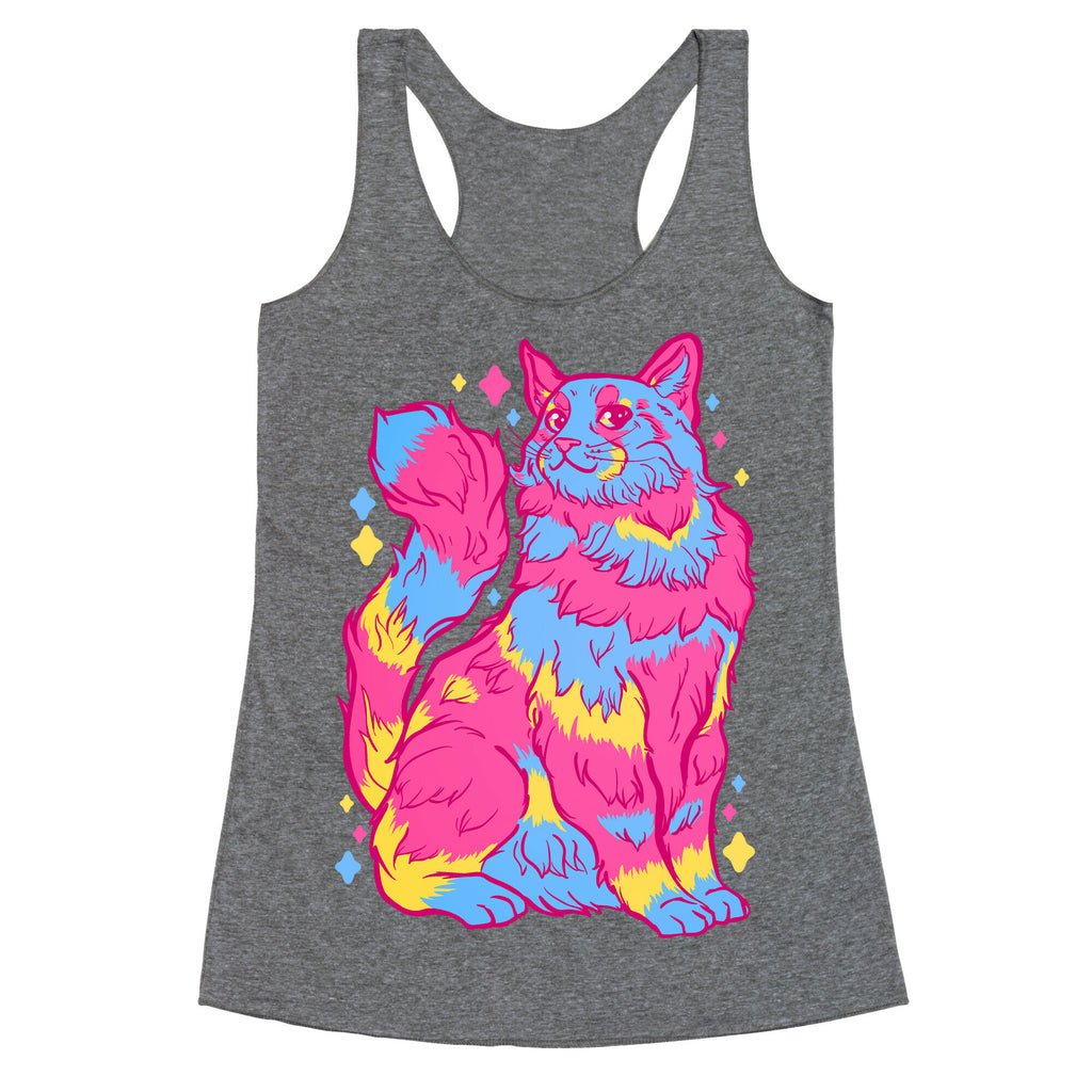 Pansexual Pride Cat Racerback Tank
