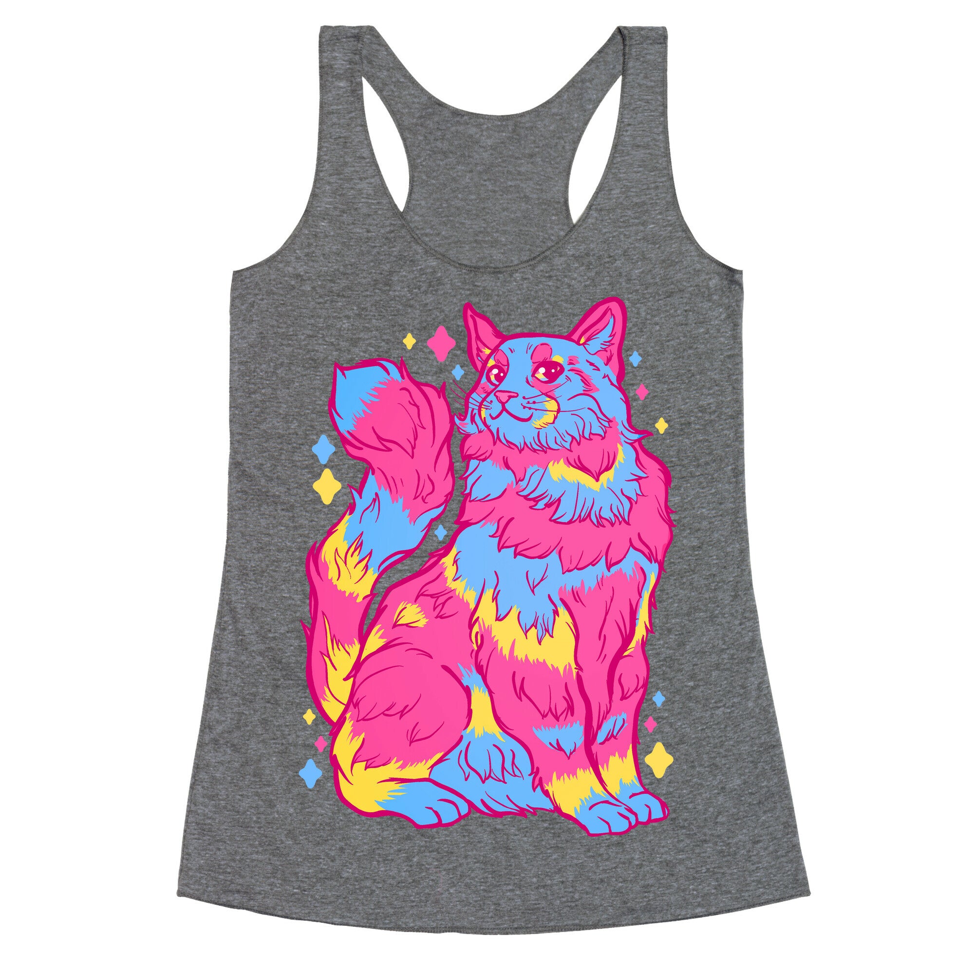 Pansexual Pride Cat Racerback Tank