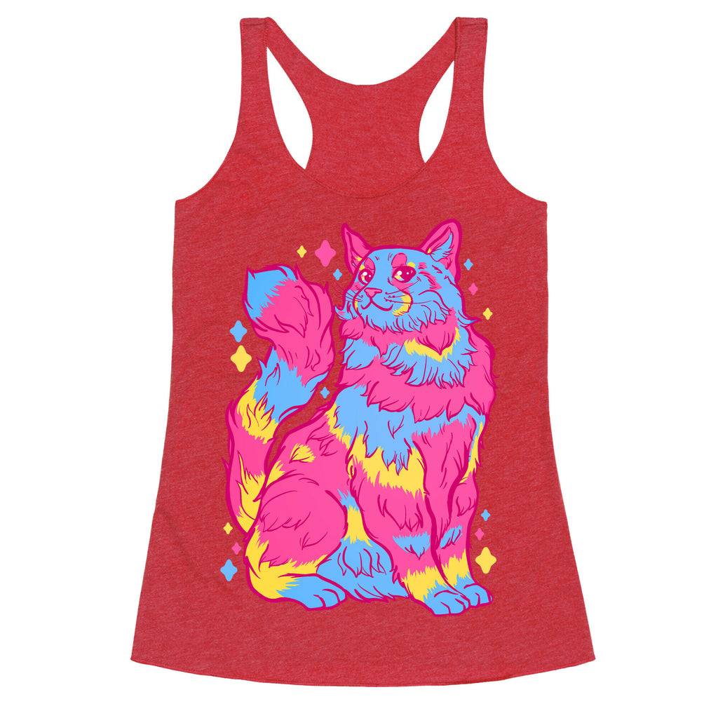 Pansexual Pride Cat Racerback Tank