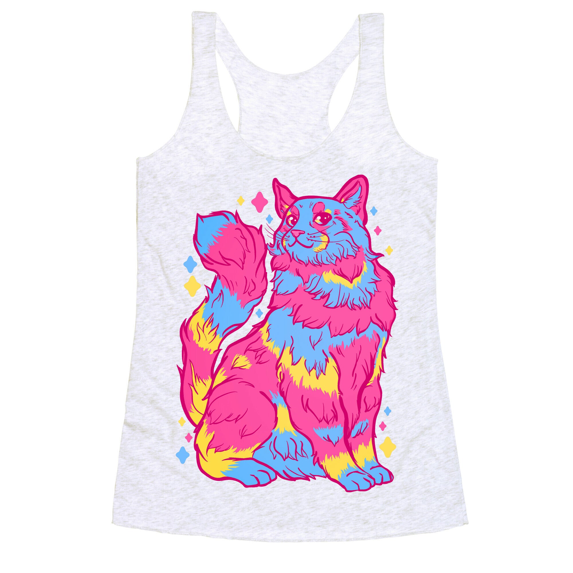 Pansexual Pride Cat Racerback Tank