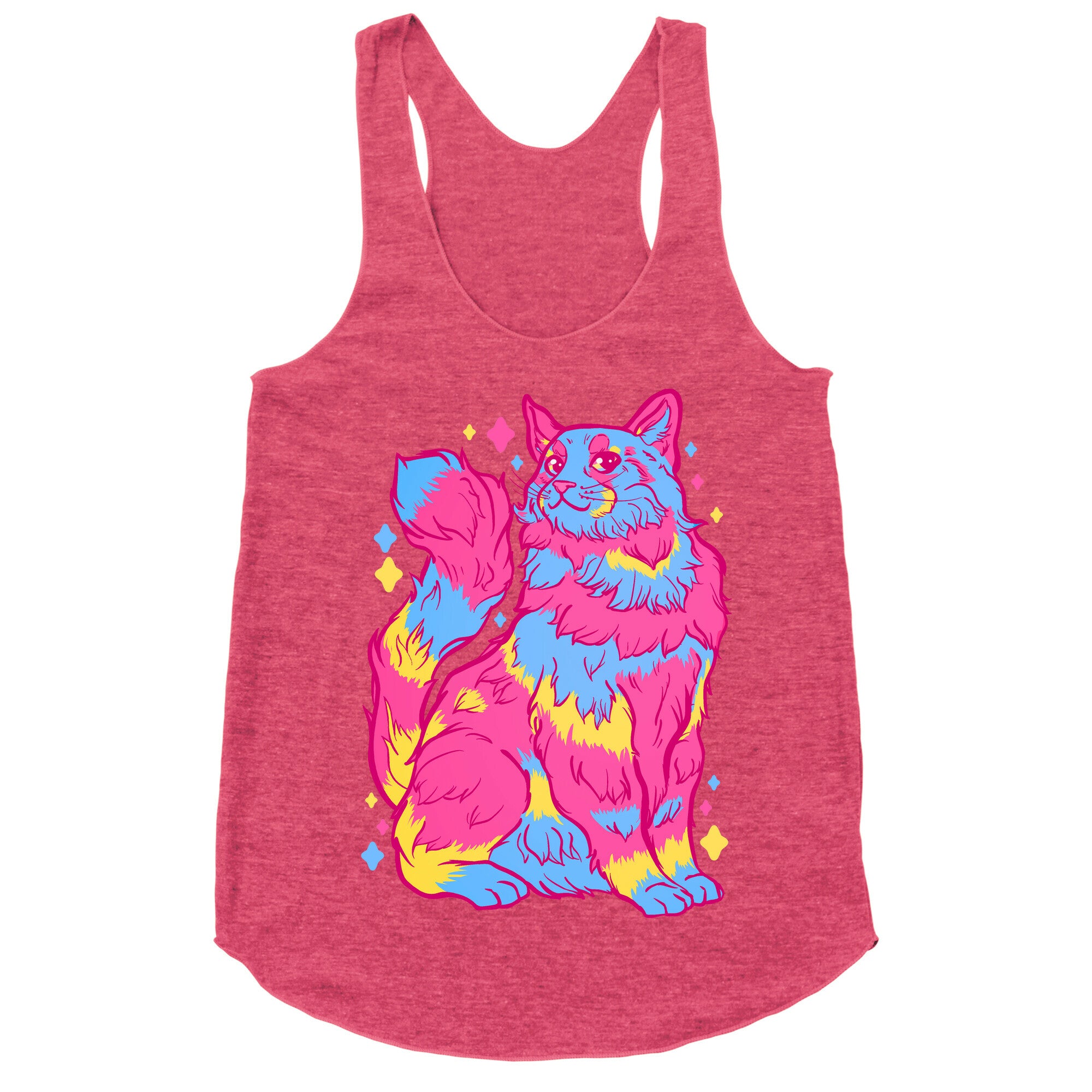 Pansexual Pride Cat Racerback Tank